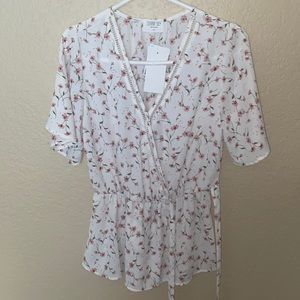 White Floral Blouse